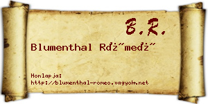 Blumenthal Rómeó névjegykártya